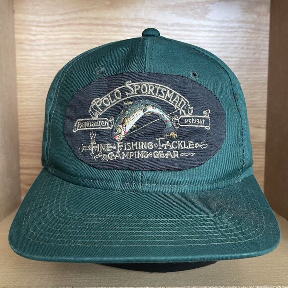 Vintage Polo Ralph Lauren Sportsman Snapback Hat Cap Fishing 90s RARE BOOTLEG